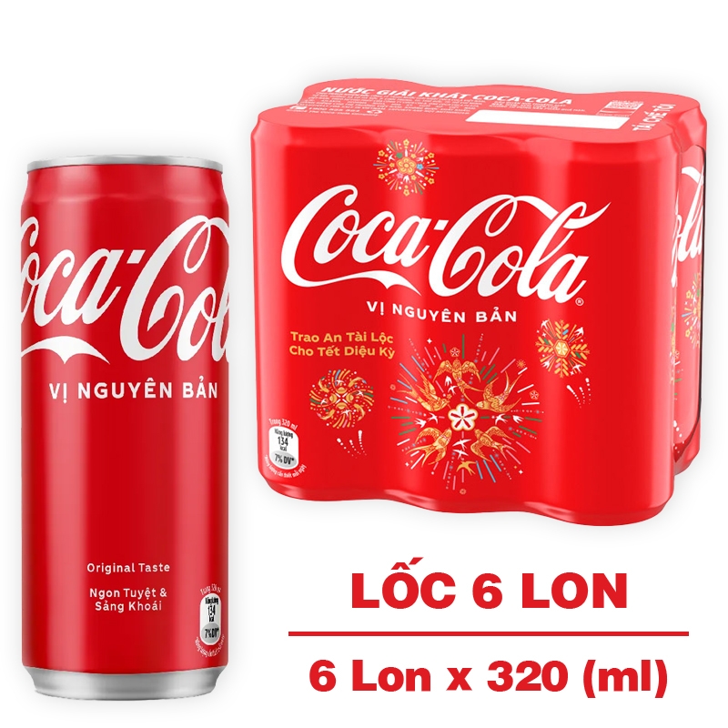Đại lý nước ngọt tại quận 6 cho nhà hàng, quán ăn uống 8 Nước ngọt Coca Cola 320ml (Vị nguyên bản)