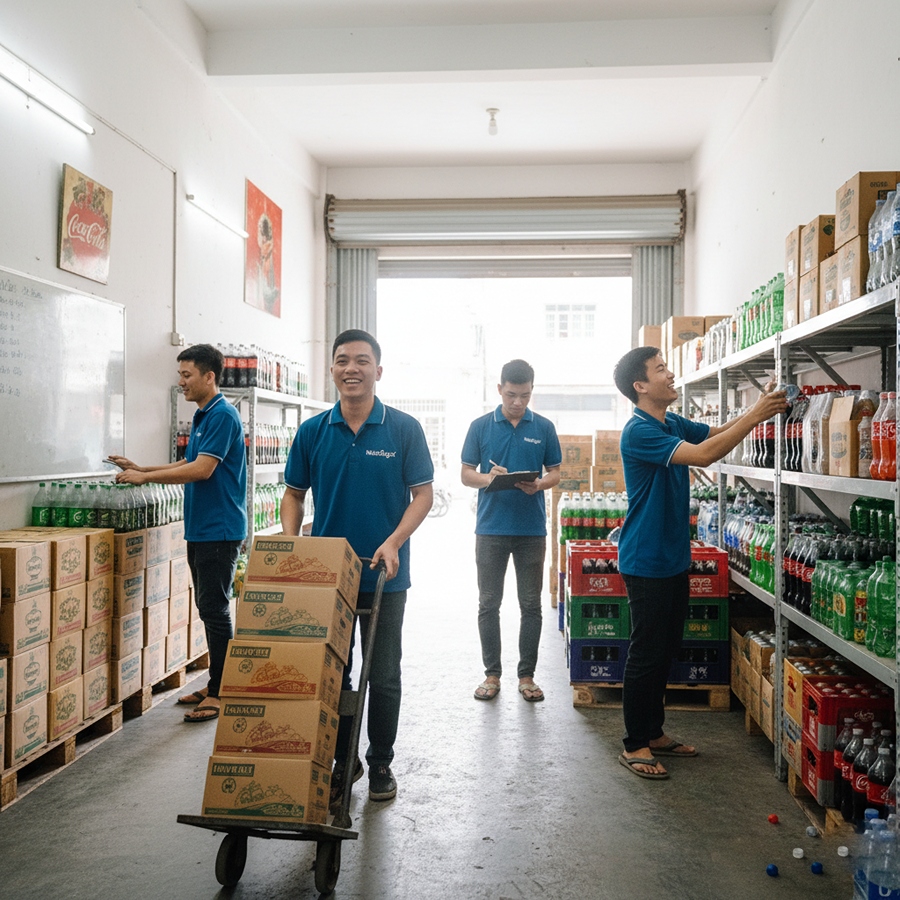 Đại lý Coca-cola giá sỉ cho quán ăn uống, nhà hàng 8 Hình ảnh kho hàng của đại lý DaiLyNuocNgot sẵn sàng phục vụ nhà hàng